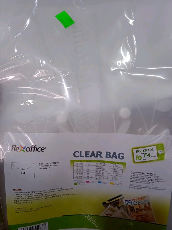 Clear Bag White Flexoffice (FO-CBF01)